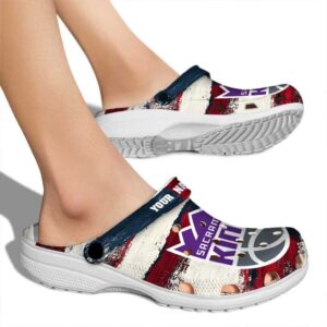 personalized sacramento kings patriotic stripes clog fashion forward