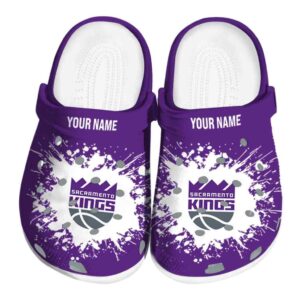 personalized sacramento kings splatter background clog best selling