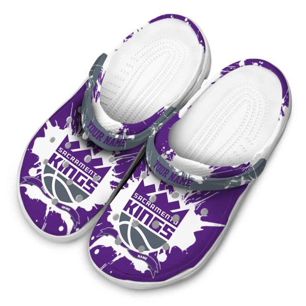 personalized sacramento kings splatter pattern clog latest model