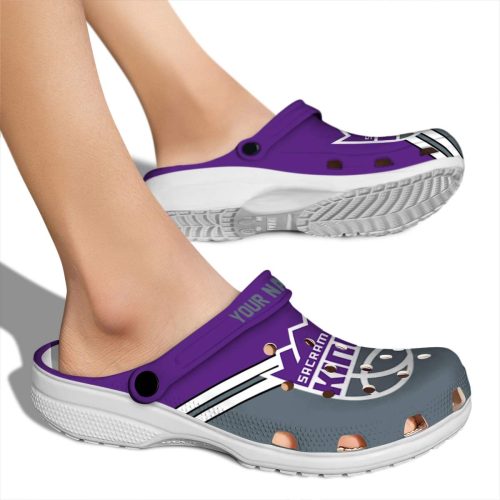 personalized sacramento kings striped accents clog fashion forward
