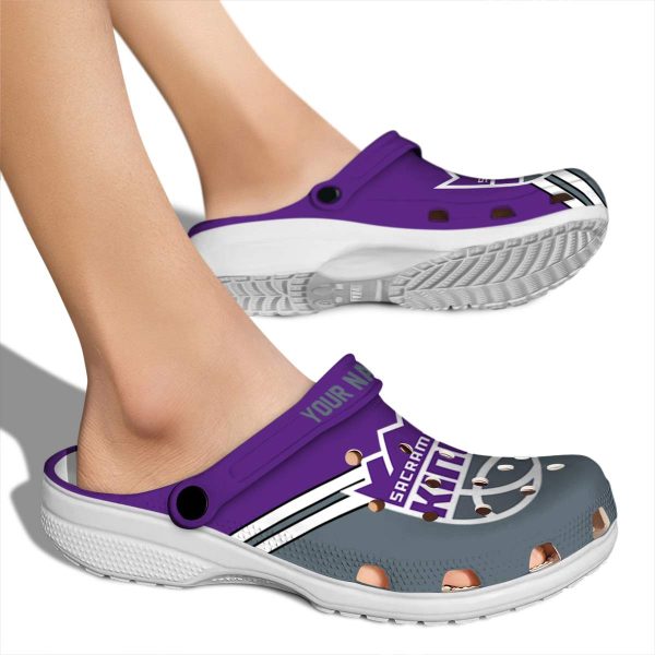 personalized sacramento kings striped accents clog fashion forward