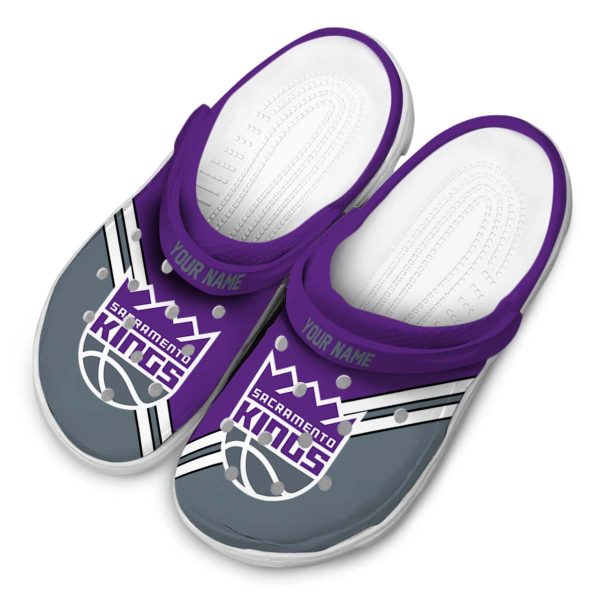 personalized sacramento kings striped accents clog latest model