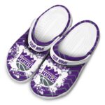personalized sacramento kings zigzag paint burst clog best selling