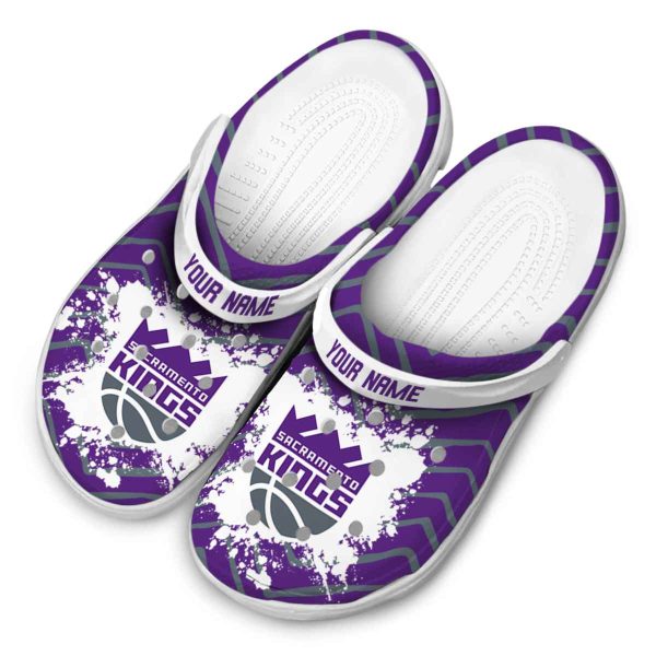 personalized sacramento kings zigzag paint burst clog latest model
