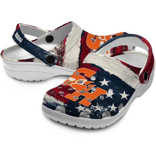 personalized sam houston bearkats patriotic stripes clog high quality
