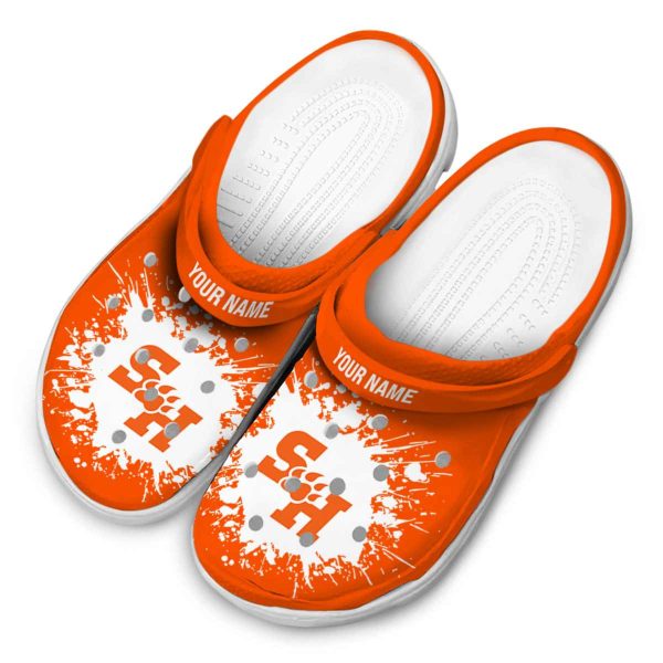 personalized sam houston bearkats splatter background clog latest model