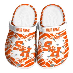 personalized sam houston bearkats zigzag paint burst clog best selling