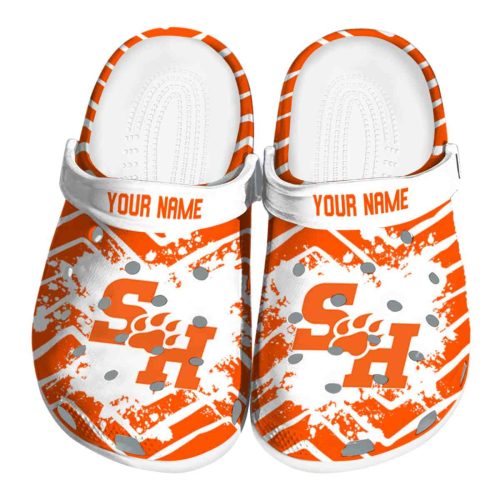 personalized sam houston bearkats zigzag paint burst clog best selling