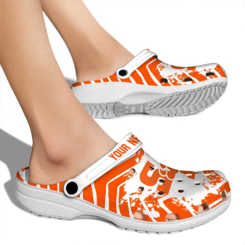 personalized sam houston bearkats zigzag paint burst clog fashion forward