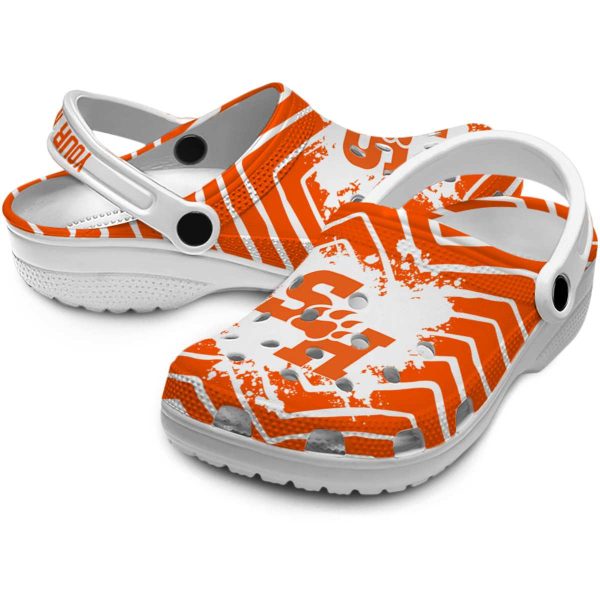 personalized sam houston bearkats zigzag paint burst clog high quality