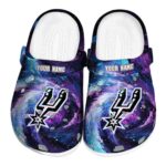 personalized san antonio spurs galaxy swirl clog best selling