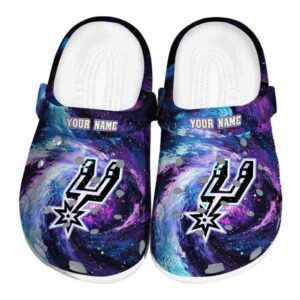 personalized san antonio spurs galaxy swirl clog best selling