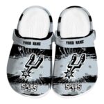 personalized san antonio spurs paint splatter graphics clog best selling
