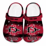 personalized san diego state aztecs paint splatter graphics clog best selling