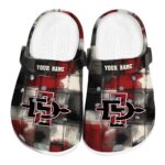 personalized san diego state aztecs plaid fusion clog best selling