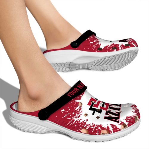 personalized san diego state aztecs splash art clog fashion forward