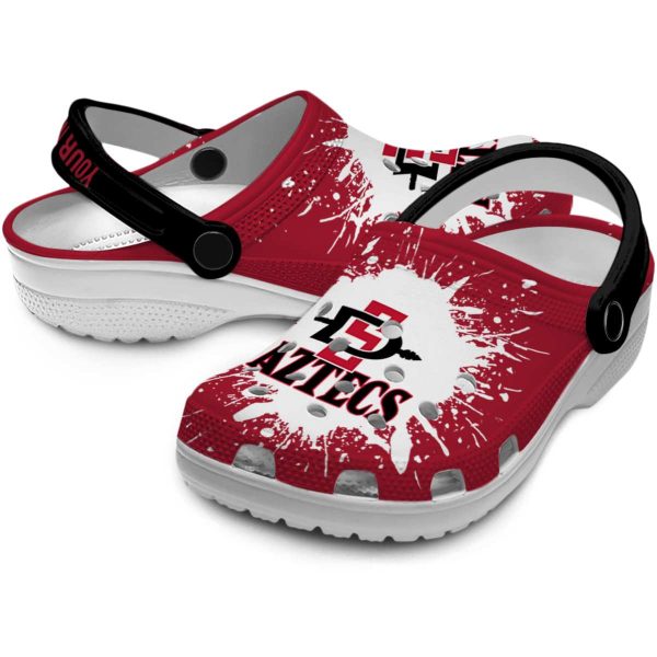 personalized san diego state aztecs splash art clog high quality