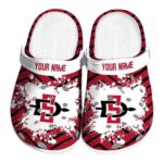personalized san diego state aztecs zigzag paint burst clog best selling