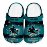 personalized san jose sharks paint splatter graphics clog best selling