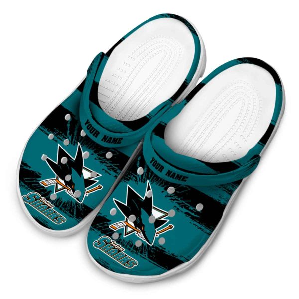 personalized san jose sharks paint splatter graphics clog latest model