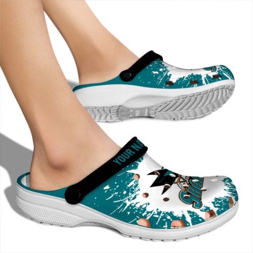 personalized san jose sharks splash art clog fashion forward