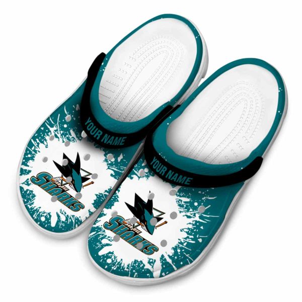 personalized san jose sharks splash art clog latest model