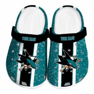 personalized san jose sharks vertical stripes clog best selling