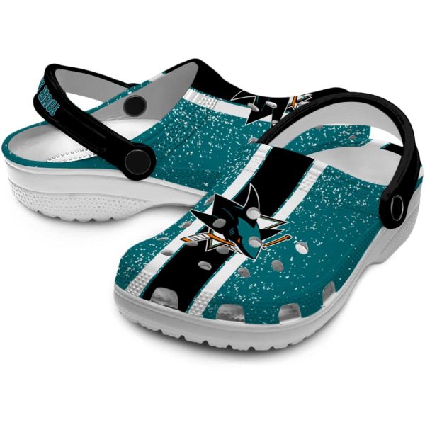 personalized san jose sharks vertical stripes clog high quality