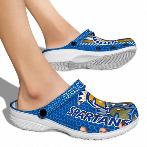 personalized san jose state spartans contrasting stripes clog fashion forward