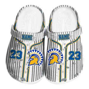 personalized san jose state spartans pinstripe pattern clog best selling