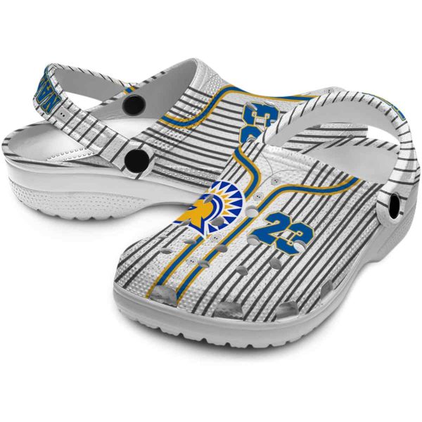 personalized san jose state spartans pinstripe pattern clog high quality