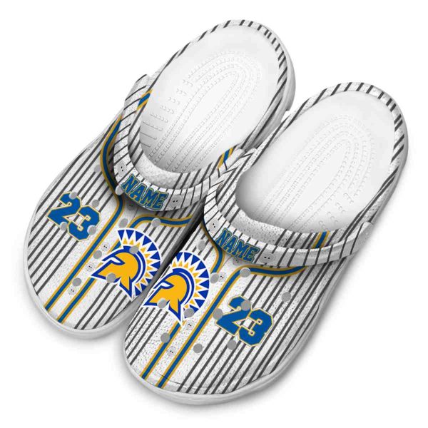 personalized san jose state spartans pinstripe pattern clog latest model
