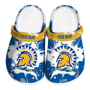 personalized san jose state spartans splatter pattern clog best selling