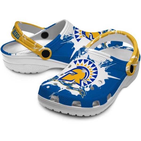 personalized san jose state spartans splatter pattern clog high quality