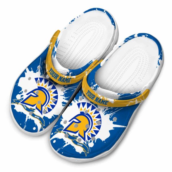 personalized san jose state spartans splatter pattern clog latest model