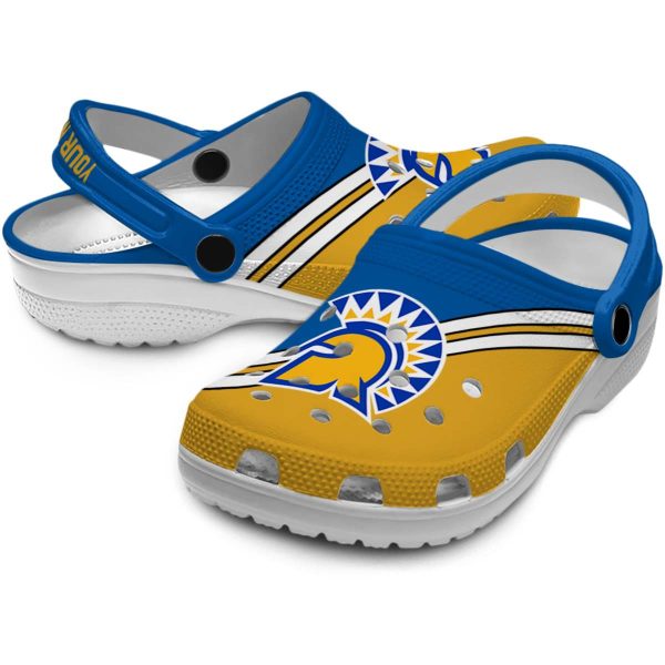 personalized san jose state spartans striped accents clog high quality