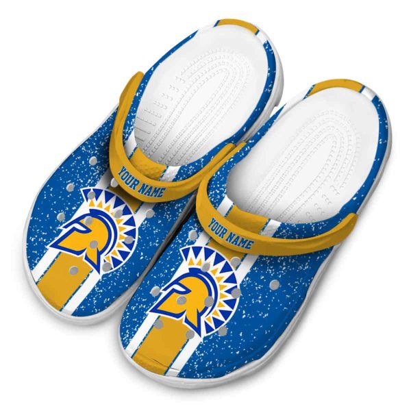 personalized san jose state spartans vertical stripes clog latest model