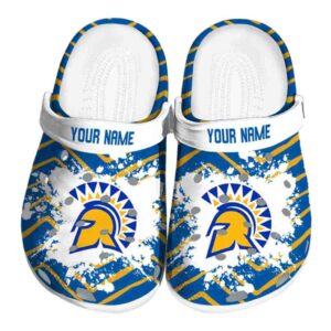 personalized san jose state spartans zigzag paint burst clog best selling