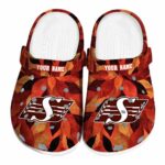personalized saskatchewan roughriders autumn leaves clog best selling