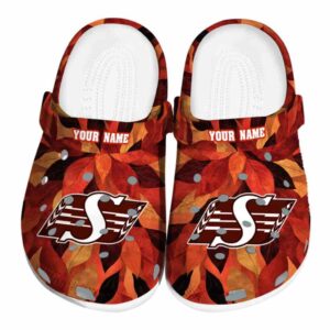 personalized saskatchewan roughriders autumn leaves clog best selling