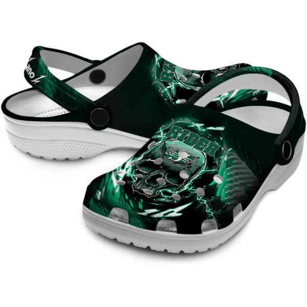 personalized saskatchewan roughriders gothic skull clog high quality