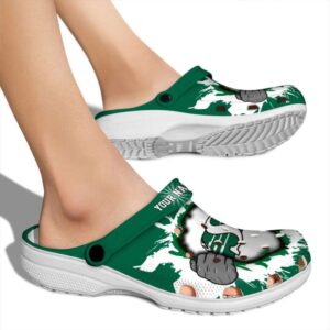 personalized saskatchewan roughriders gripping hand clog fashion forward