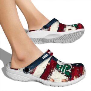 personalized saskatchewan roughriders patriotic stripes clog fashion forward