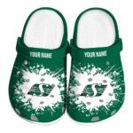 personalized saskatchewan roughriders splatter background clog best selling