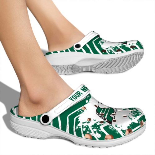 personalized saskatchewan roughriders zigzag paint burst clog fashion forward