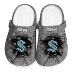 personalized seattle kraken cracked ground texture clog best selling