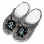 personalized seattle kraken cracked ground texture clog best selling