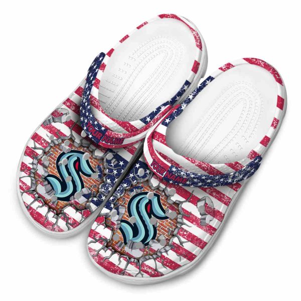personalized seattle kraken freedom splinter clog latest model