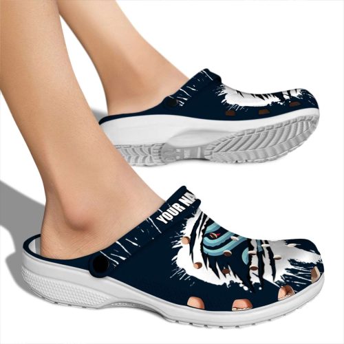 personalized seattle kraken splash motif background clog fashion forward