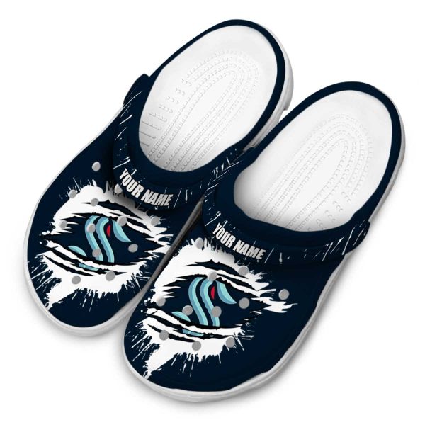 personalized seattle kraken splash motif background clog latest model